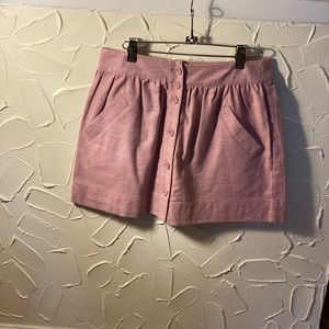 Chambray Pink Skirt with buttons NWT